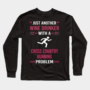 Wine Drinker Cross Country Running XC Long Sleeve T-Shirt